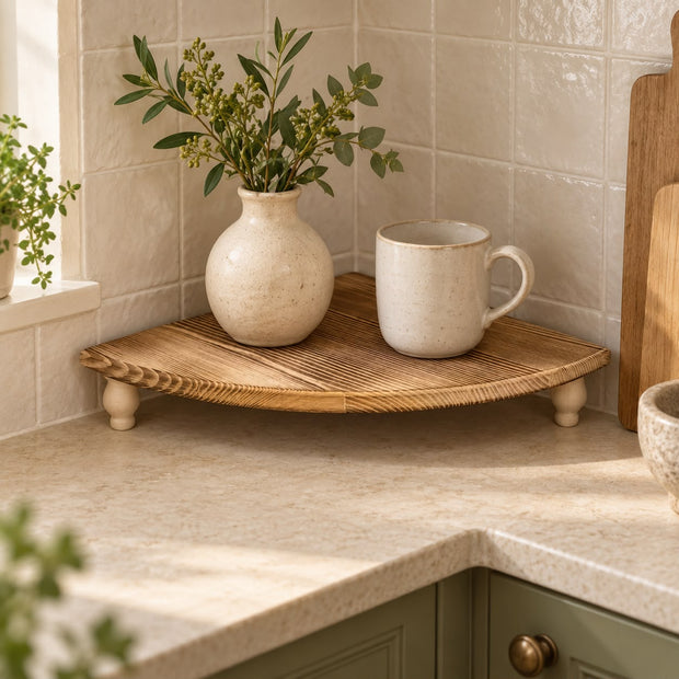 Natural Wooden Rustic Display Corner Bench