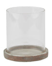 Siena Matt Brown Stone Hurricane Candle Lantern by Hill Interiors, decorative home decor with a rustic stone finish and glass enclosure.