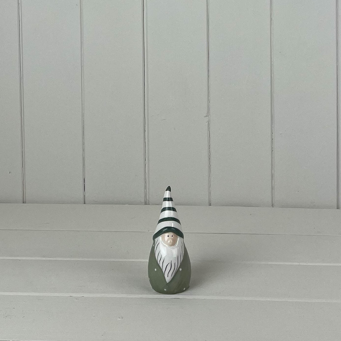 Sage Green And White Ceramic Gonk