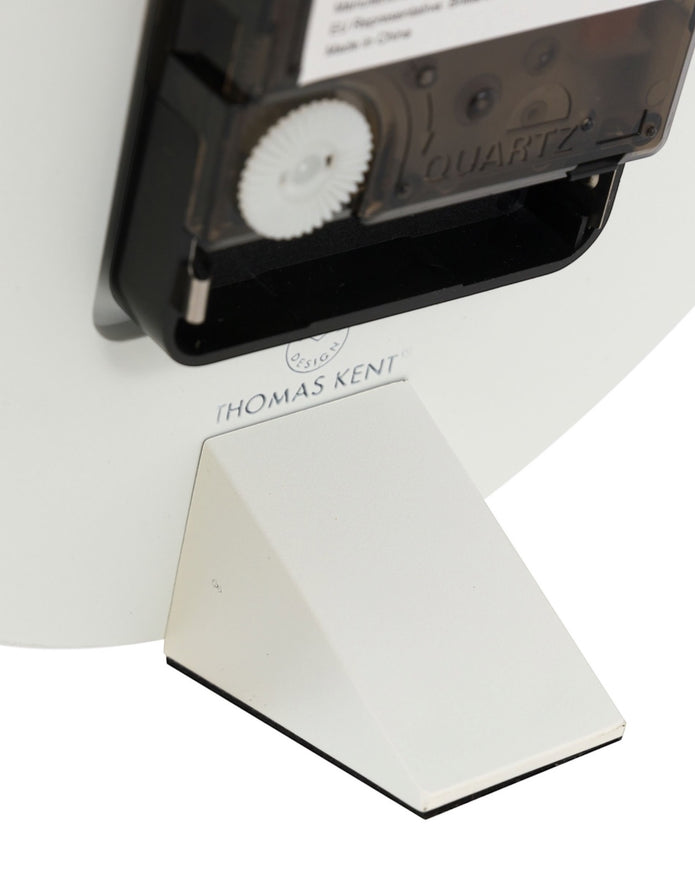 Thomas Kent 6-inch Arabic Mantle Clock in Limestone by Gallery Direct, featuring a classic clock face and elegant design.