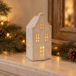 White Ceramic LED Light Up Dutch Christmas House