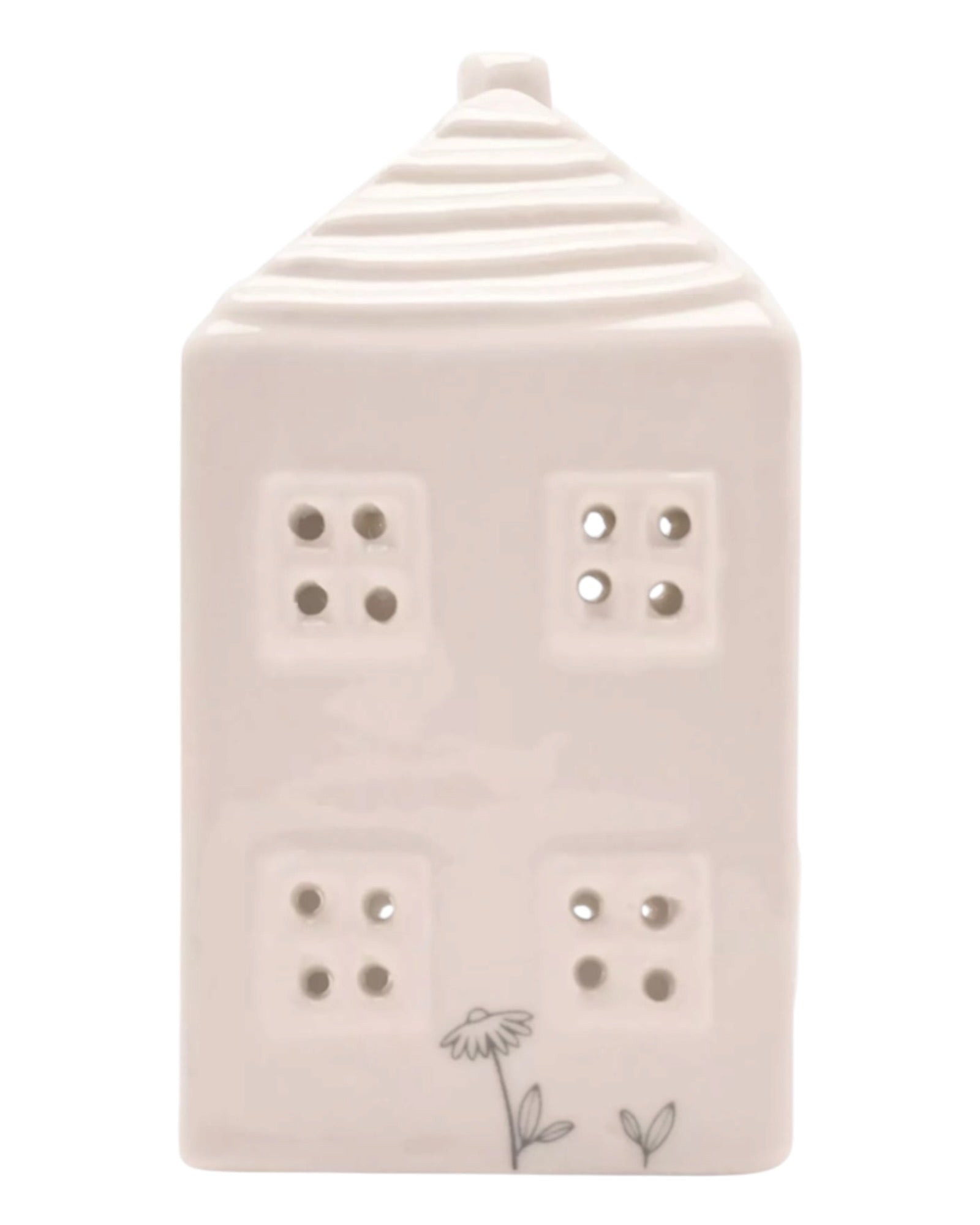 Ceramic House Tea Light Holder - Beige Moments Family