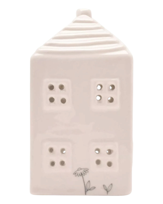 Ceramic House Tea Light Holder - Beige Moments Family
