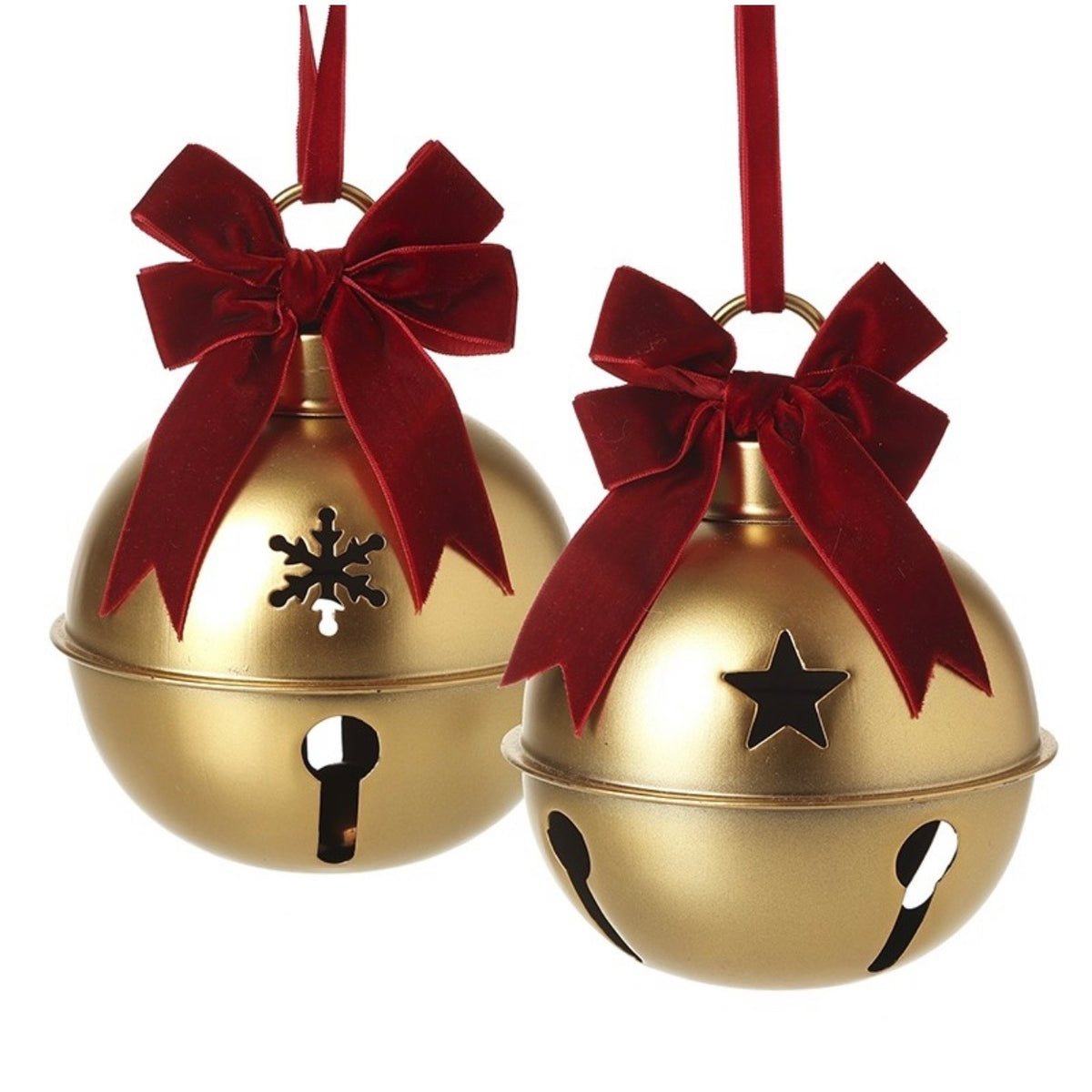 Large Gold Bell With Burgundy Bow