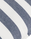 Navy blue striped outdoor garden seat scatter cushion cover by Riva Home, soft furnishings for patio or outdoor seating.