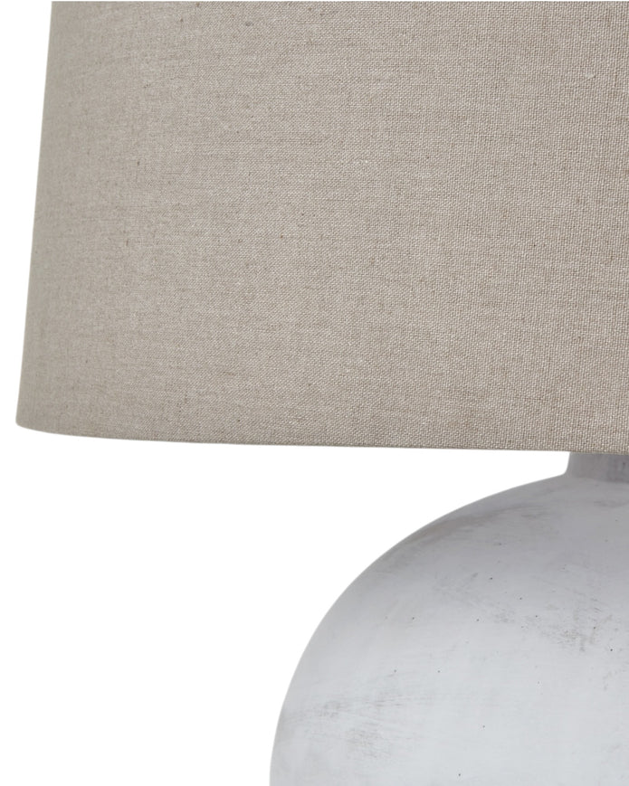 Athena extra large ribbed stone lamp by Hill Interiors, 82cm tall, with textured surface and modern lighting design.