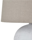 Athena extra large ribbed stone lamp by Hill Interiors, 82cm tall, with textured surface and modern lighting design.