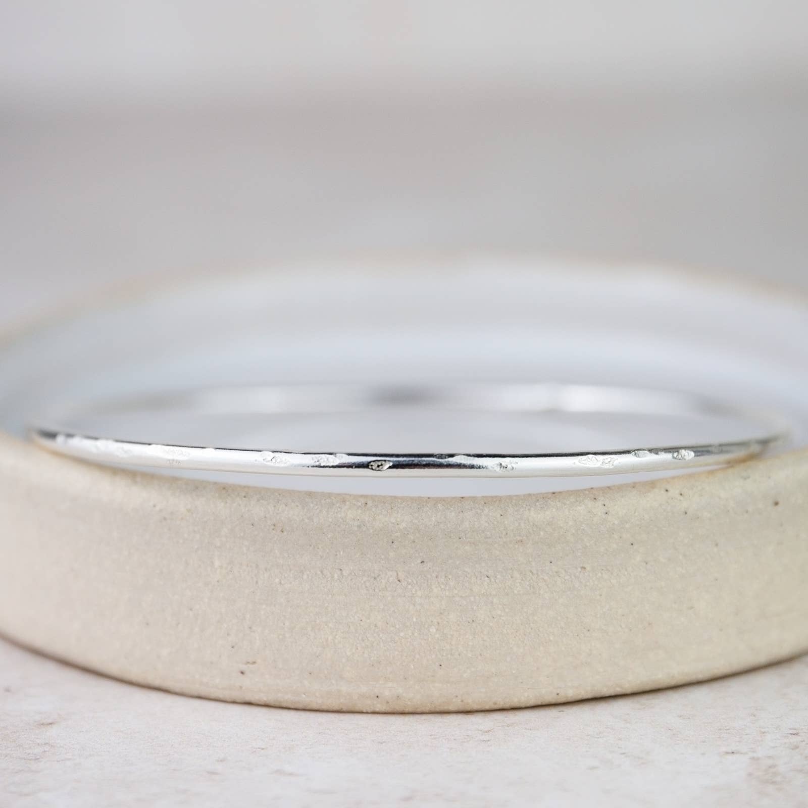 Sterling Silver Geo Circle Bangle Bracelet