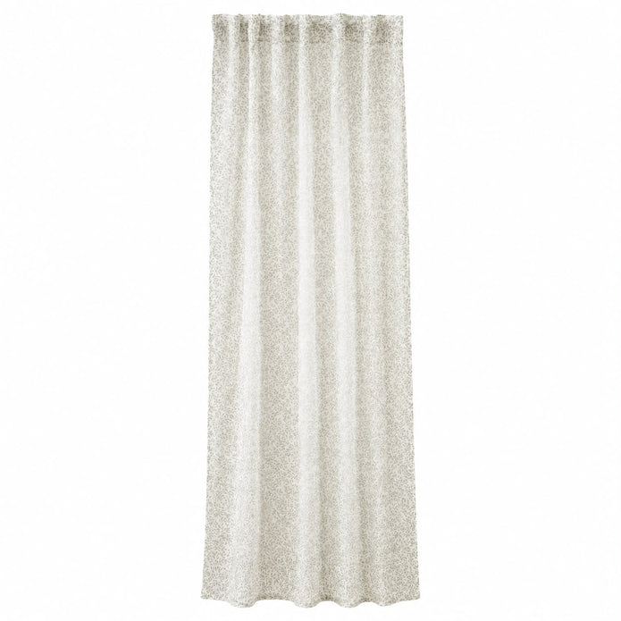 Yard Leaf Patterned Natural Woven Sheer Voile Curtain Panel