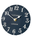 Gallery Direct Thomas Kent 6-inch Arabic Mantle Clock in ink blue with classic clock face and Arabic numerals.