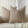 Beige Textured Stripe Chenille Cushion Cover