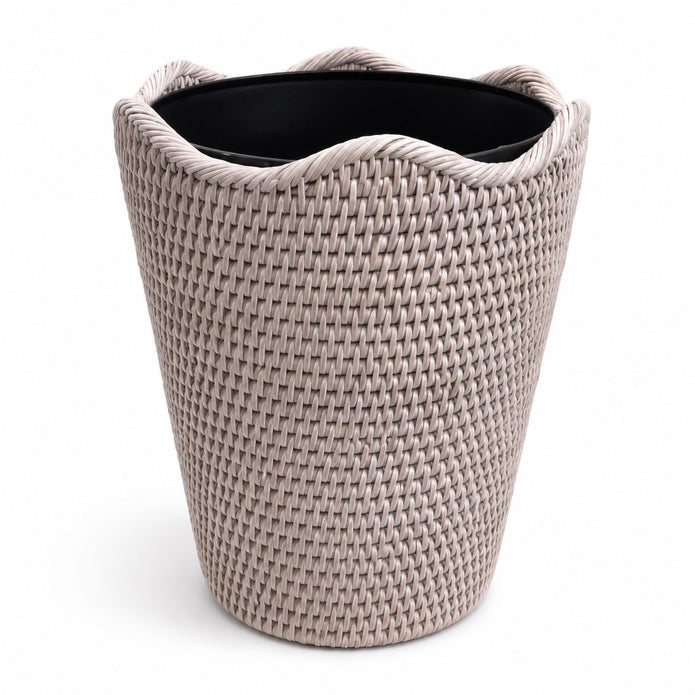 Rattan Round Lined Waste Paper Bin - PRE ORDER MID OCTOBER DELIVERY