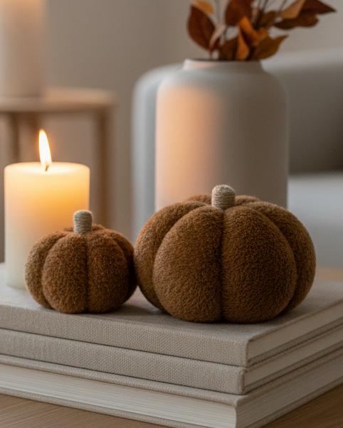 Brown Faux Fur Pumpkin