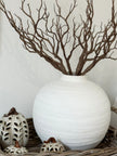 White stone vase from Hill Interiors Tiber Matt collection, decorative vase with a smooth matte finish and classic shape.