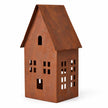 Metal House Rust Candle Holder