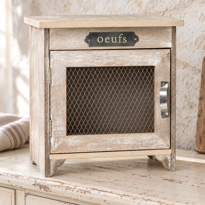 Wooden Egg Cupboard With Mesh Door – product view 3