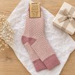 Pink Herringbone Cosy Socks