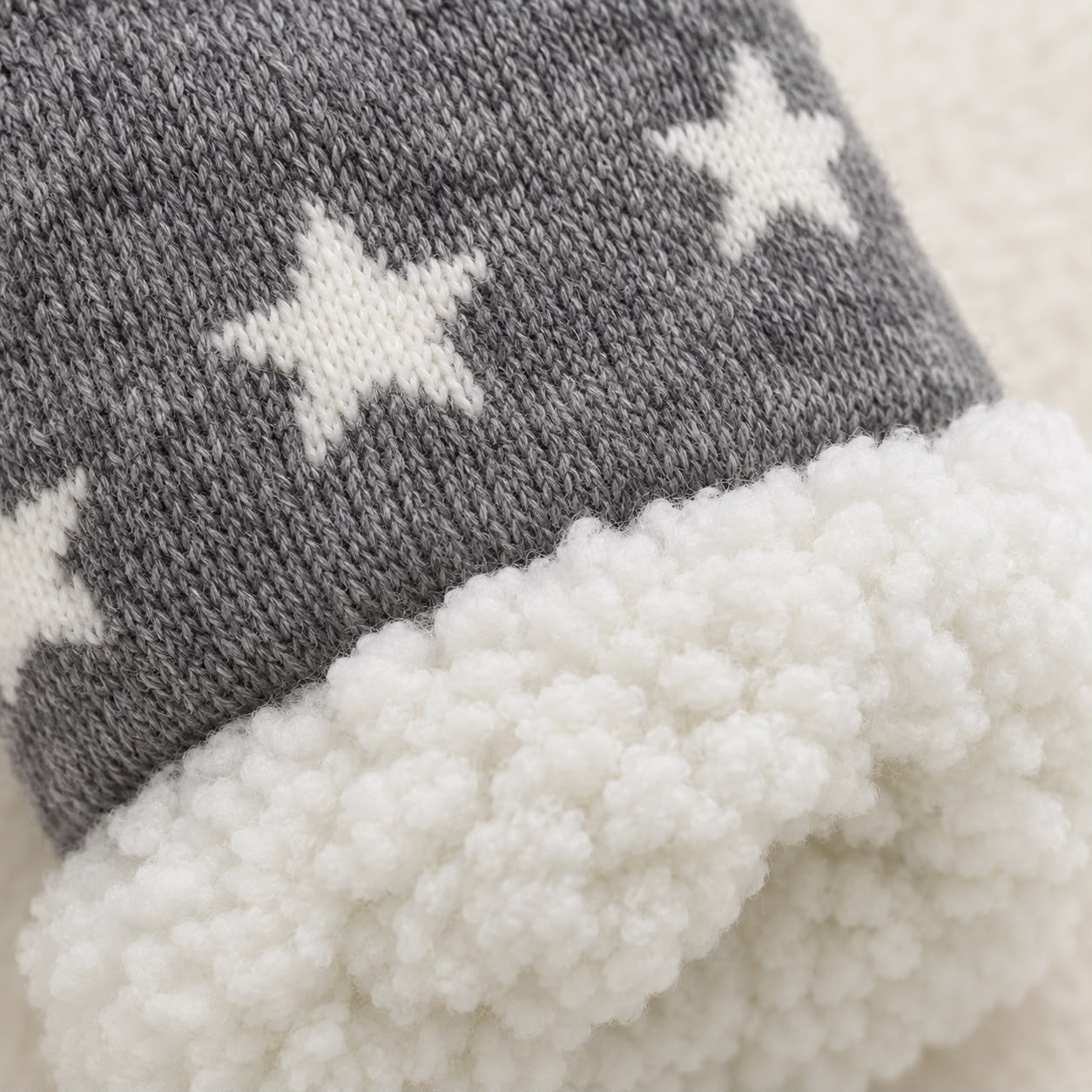 Cosy Slipper Socks - Grey Stars