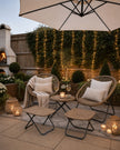 Rattan Snug Garden Furniture Chair, Stool & Table Set - Natural