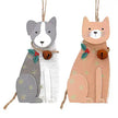 Wooden Dog & Cat Hanging Decoration Gisela Graham