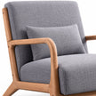 Grey Retro Wooden Framed Arm Chair