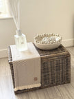 Beige Striped Throw Blanket