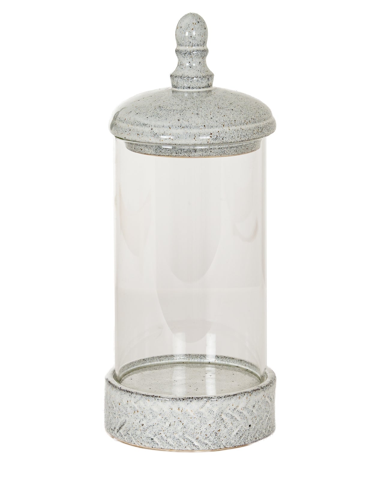 White ceramic hurricane candle lantern for home decor, featuring a classic design with a glass interior and decorative base.