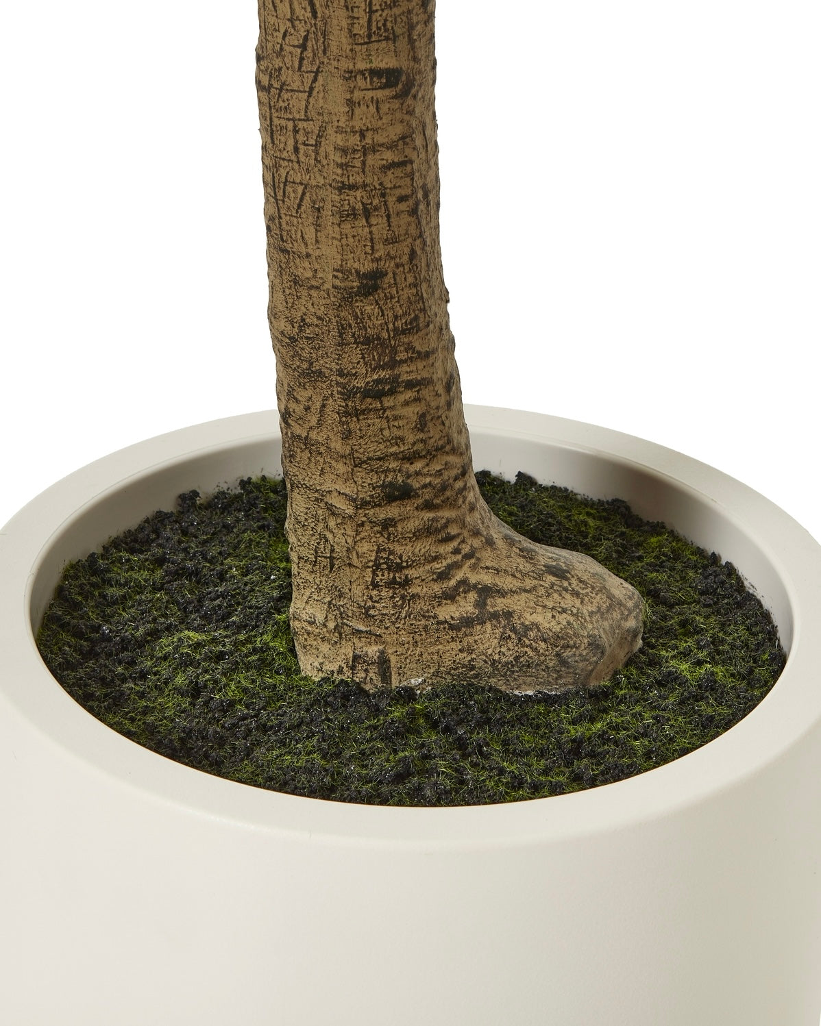Large artificial faux olive tree by Hill Interiors, lush green leaves and realistic trunk, perfect for indoor or outdoor decor.