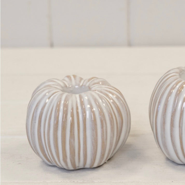 Ceramic Natural Pumpkin Dinner Candle Holder