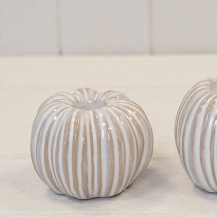Ceramic Natural Pumpkin Dinner Candle Holder