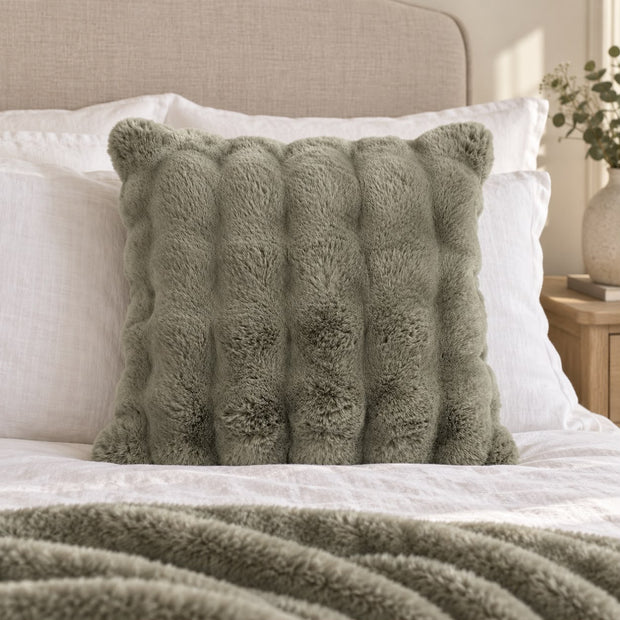 Moss Green Luxury Faux Fur Cushion