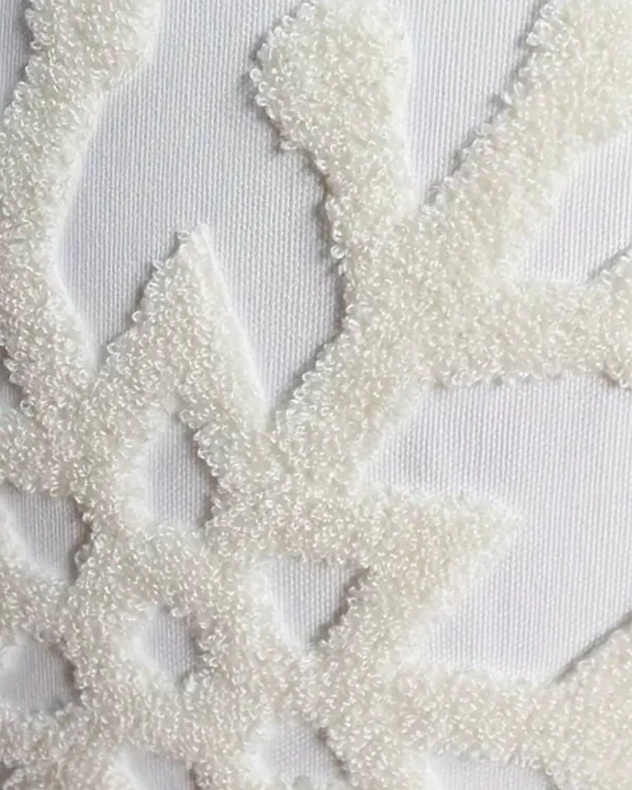Neutral White Snowflake Cushion Cover