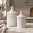 White Stone Storage Jar Canister — product image 2