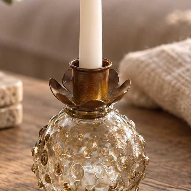 Rustic Flower Bottle Candle Holder Insert