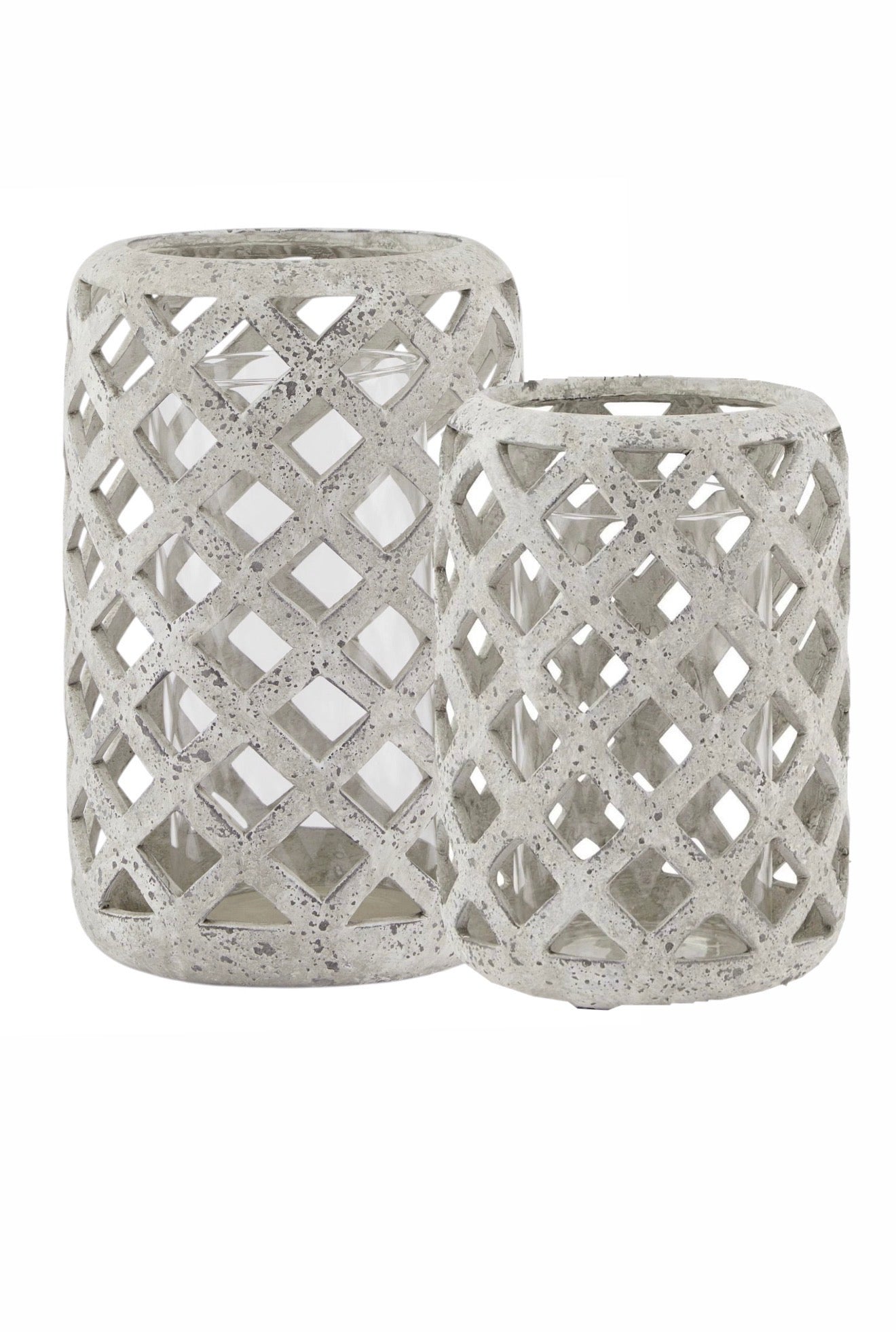 Stone Lattice Hurricane Lantern