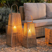 Natural Rattan Wicker Silo Garden Candle Lantern