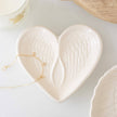 White Angel Wing Heart Trinket Dish