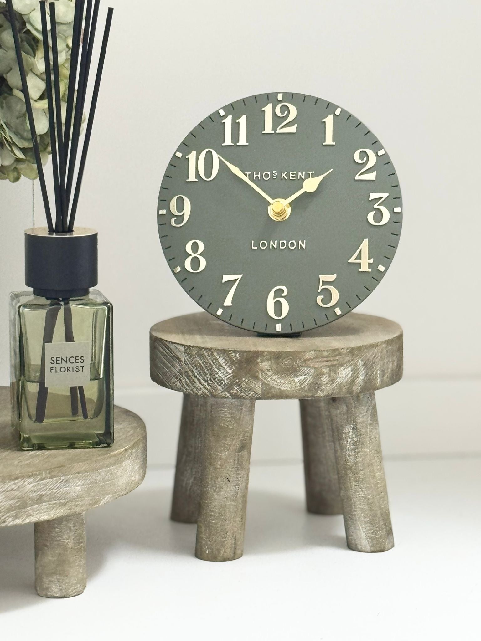 Natural wooden round rustic display riser by Gisela Graham, small or large home decor stand with a textured wood finish.