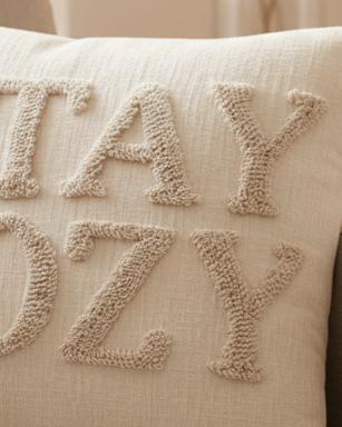 Stay Cozy Cream Cushion Cover