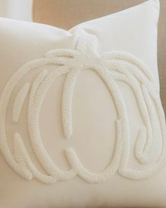 Cream Chenille Pumpkin Cushion Cover