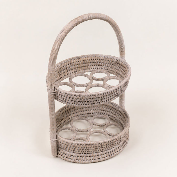 Wickham Rattan Two Tier Egg Basket