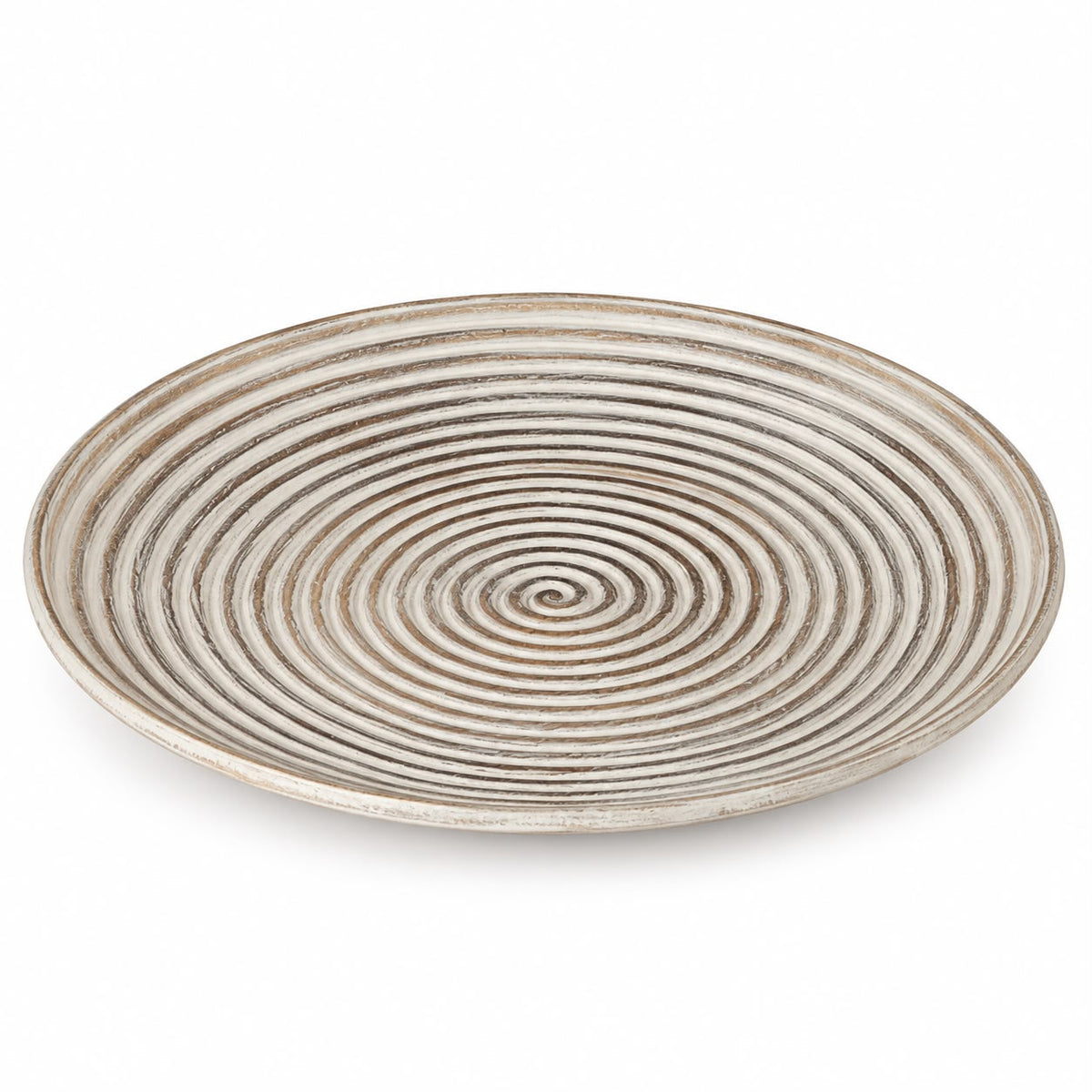 Swirl Effect Wooden Round Tray