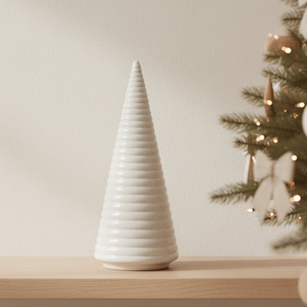 Glazed Ceramic Tree Ornament With Textured Detail