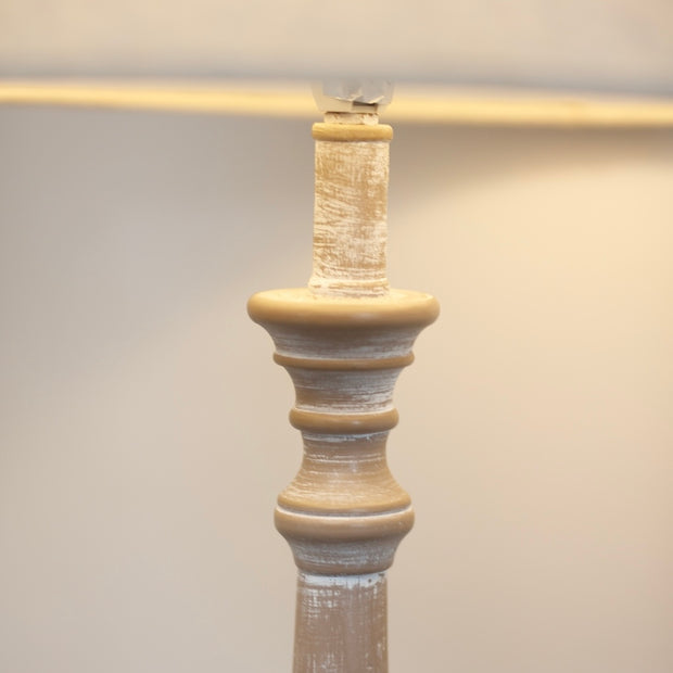 Leptis Magna wooden lamp by Hill Interiors, showcasing a handcrafted lighting fixture with intricate wood detailing.
