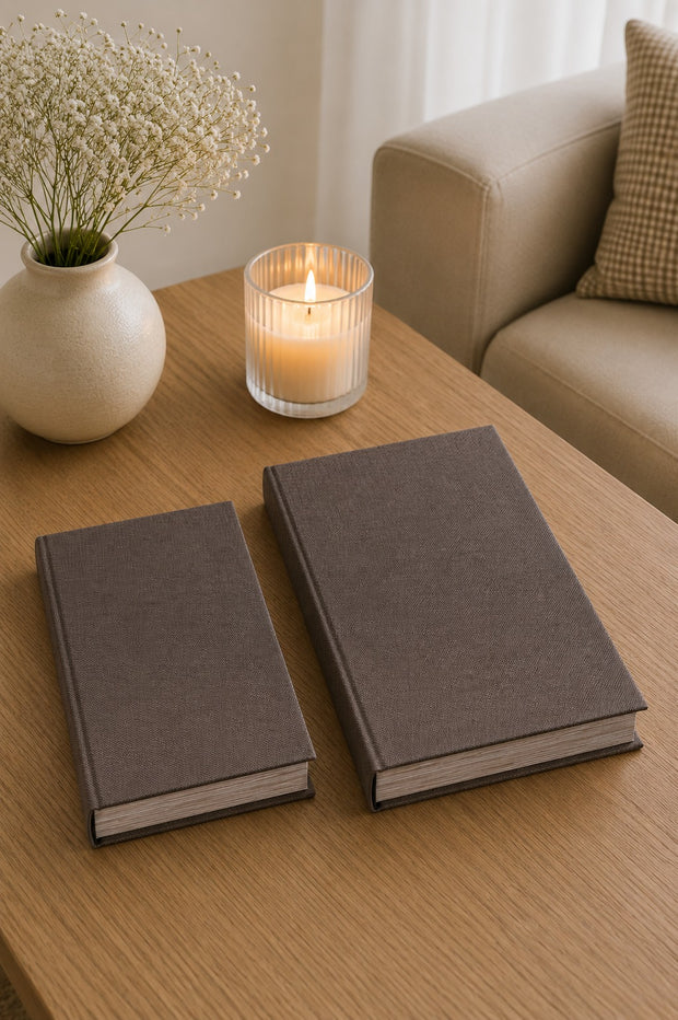 Vintage Grey Design Storage Book Boxes - Set of 2