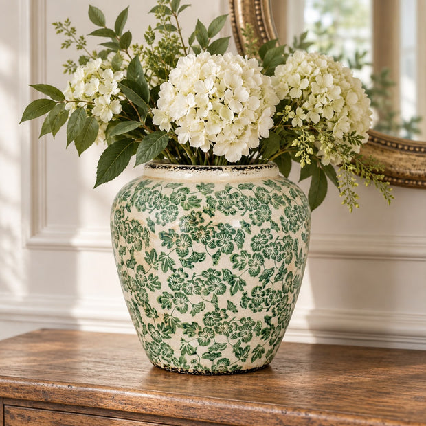 Green Floral Ople Vase