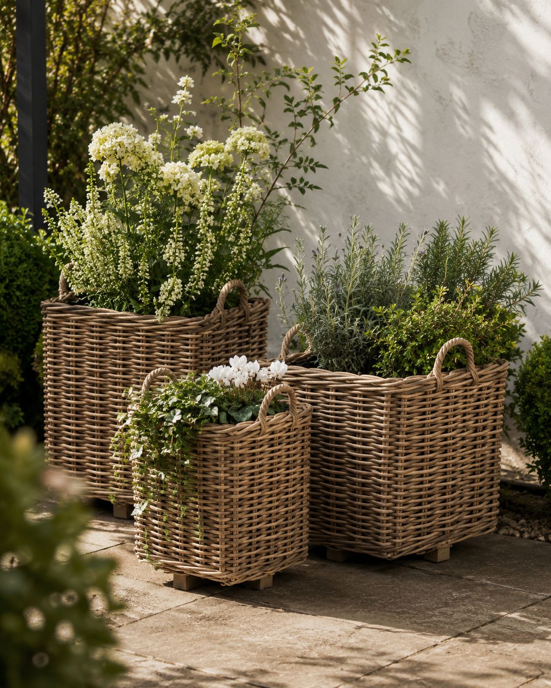 Rattan Kubu Luxury Lined Square Storage Baskets
