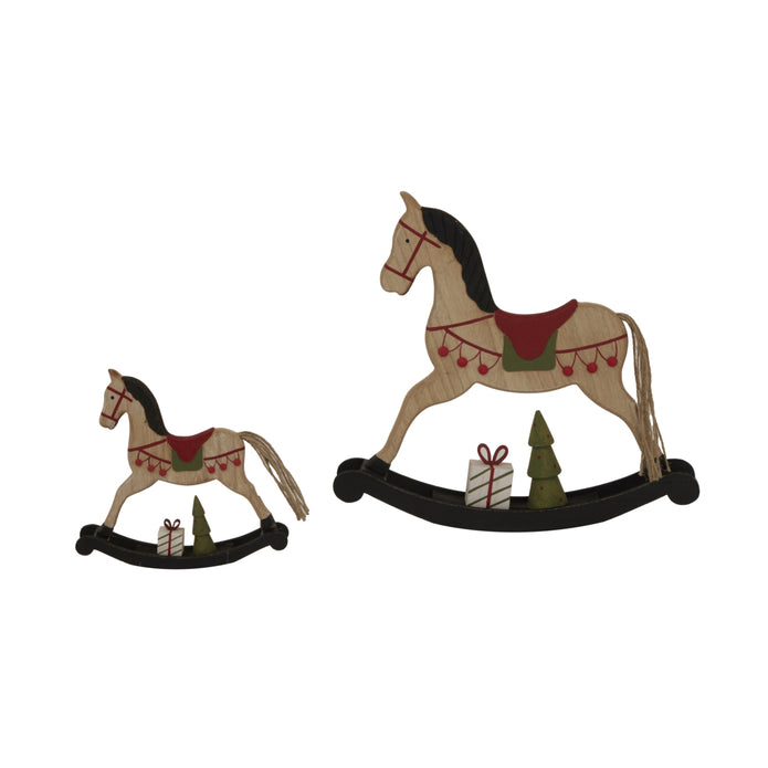 Wooden Rustic Rocking Horse