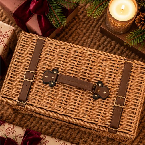 Santa's Favourite Large Rattan Storage Basket