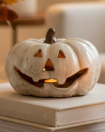 LED Light Up Pumpkin Face Décor